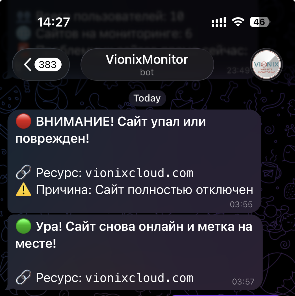 Телеграм бот для мониторинга сайтов
